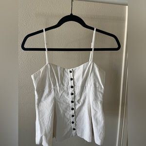 Zara button front sleeveless top White XS